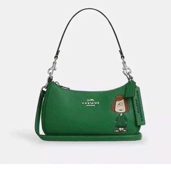 Coach X Peanuts Teri Shoulder Bag Peanuts Peppermint Patty - NEW! ❤️so Cute! - Picture 1 of 7